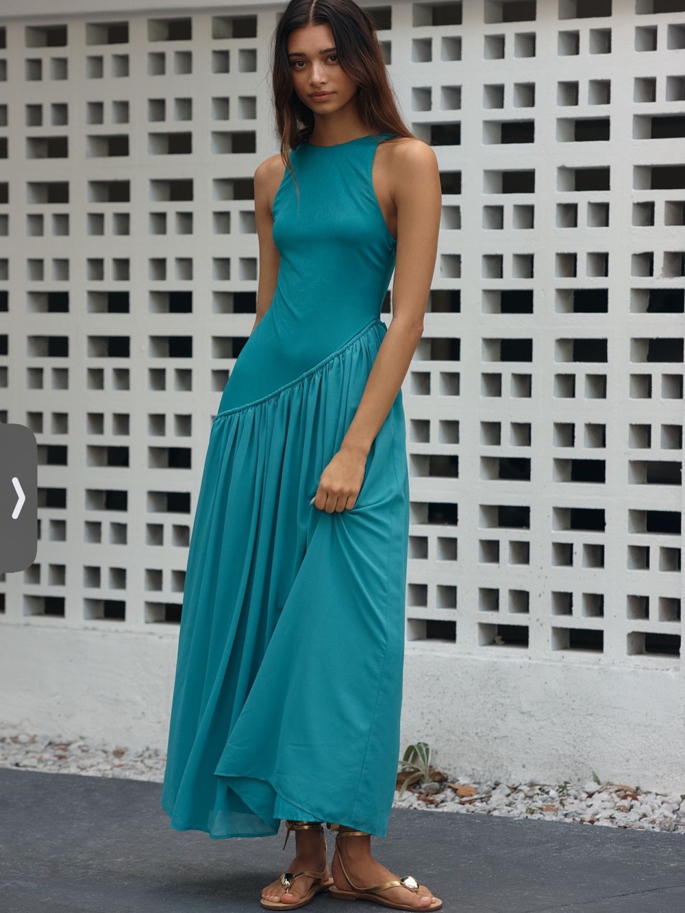 Siempre Asymmetric Halter Maxi Dress Anthropologie